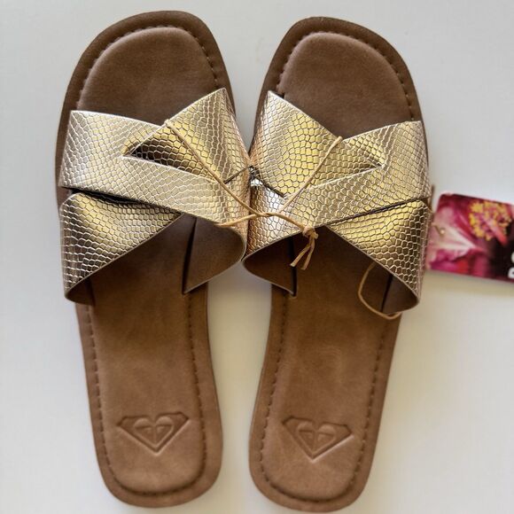 ROXY Women's Andreya Slide Sandal Champagne Size 5 NWT‎ - Picture 1 of 3